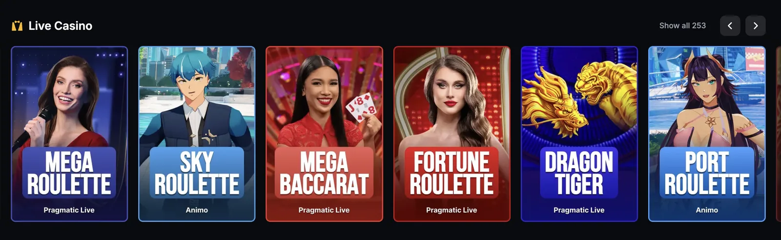 Menace live casino — real-dealer roulette and game-show tables