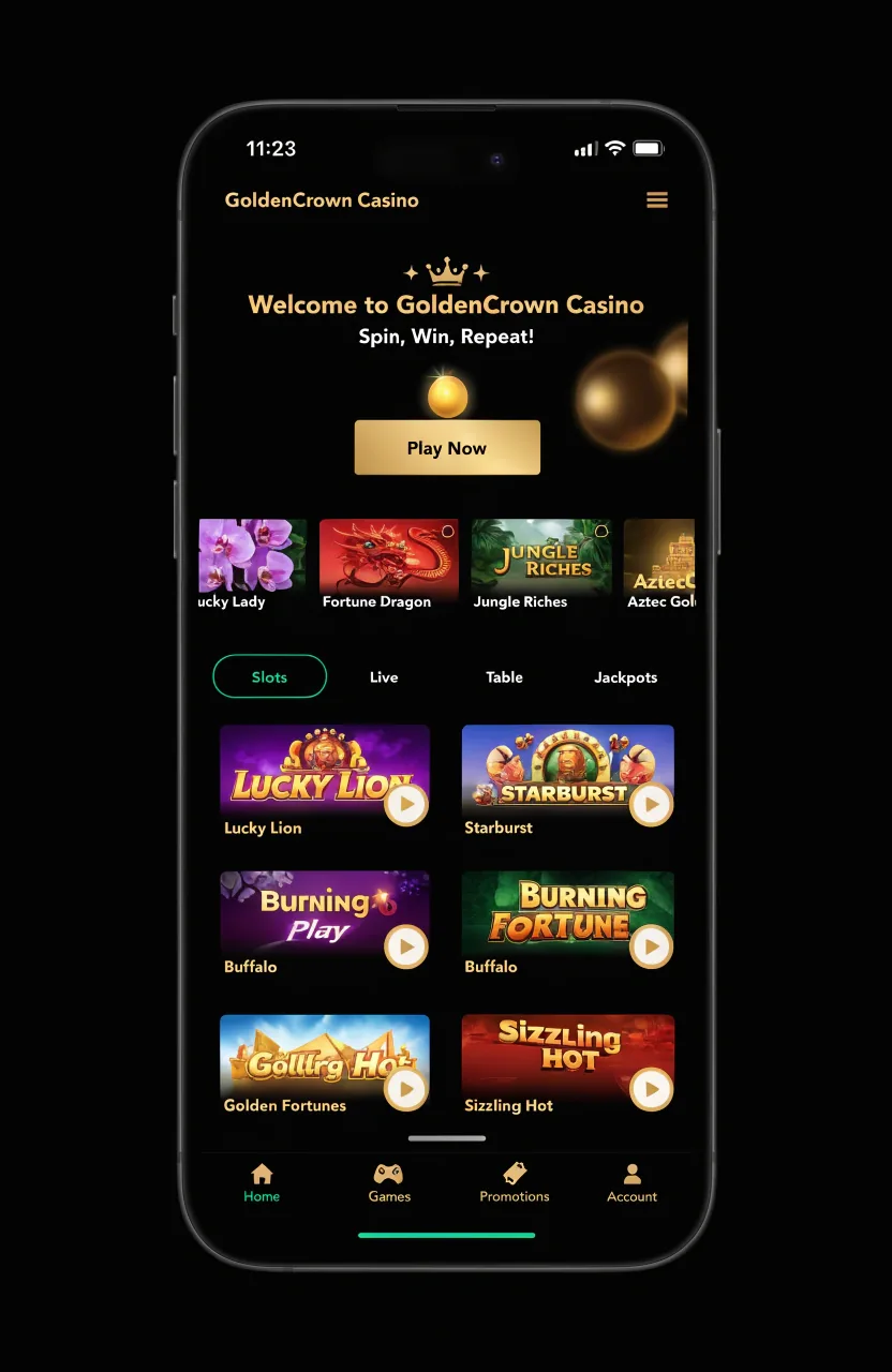 Menace Casino mobile homepage on a smartphone